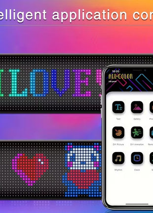 Flexible LED Matrix Panel 16x64 Pixels - Programmable, USB Powered, App Controlled