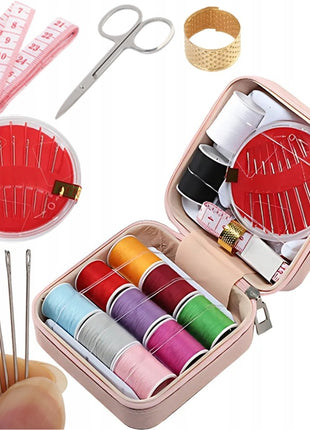 46-Piece PU Leather Sewing Kit – Travel & Home Repair Set – Multi-Colour Threads