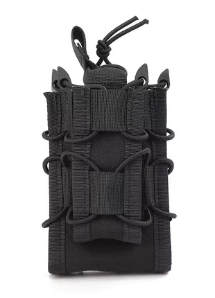 Magazine Pouch Q603 – 600D Oxford PVC Black – Open Top Elastic Quick‑Release Tactical Holder