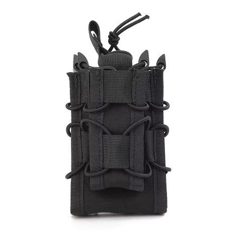 Magazine Pouch Q603 – 600D Oxford PVC Black – Open Top Elastic Quick‑Release Tactical Holder