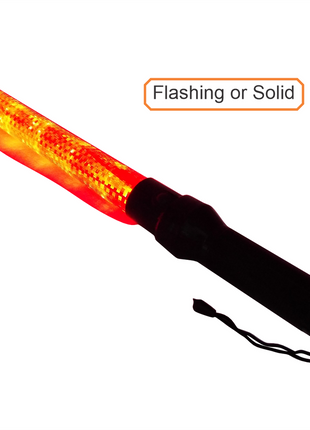 LED Baton 53.5cm – ABS Signal Wand with Flashing/Steady Modes – Magnetic Tail – Red