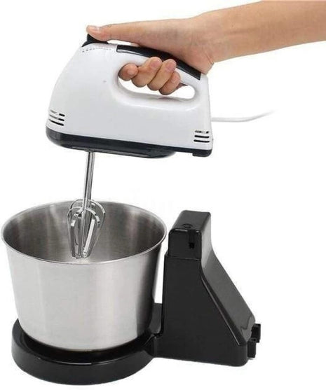 Electric Stand Mixer 2.0L 270W ABS Housing with Stainless Steel Bowl, 7-Speed Settings, Beaters & Dough Hooks