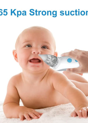 Electric Nasal Aspirator for Babies – 3-Level Suction + Silicone Tip + Built-In Music – USB Rechargeable