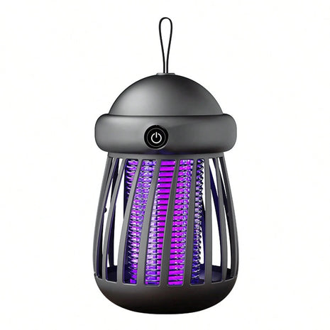 Electric Mosquito Zapper Lamp 1200mAh – UV Trap + 3000V Shock – USB Rechargeable, Grey Portable Insect Light
