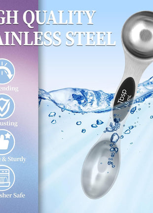 Magnetic Measuring Spoons Set 8-Piece Stainless Steel Dual-Sided Nesting with Leveler