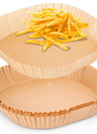 50PCS Air Fryer Disposable Paper Liners  6.5in Inner 8in Outer Diameter Non-Stick Bowl Shape Heat Safe 232°C Fits 7–9in Basket