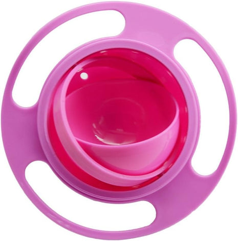 360° Spillproof Gyro Bowl for Toddlers – Food-Grade Plastic – Easy-Grip Saturn Design – Travel Lid – Multicolour
