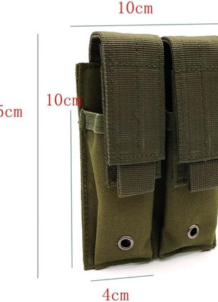 Tactical MOLLE Double Magazine Pouch 600D Nylon 15 cm×10 cm – Fits Double‑Stack 9 mm Pistol Mags