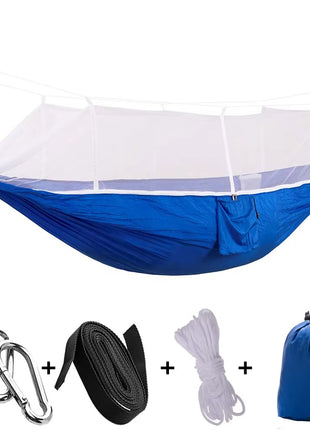 Camping Hammock 290x140cm Nylon with Mosquito Net – Lightweight Foldable Outdoor Hammock