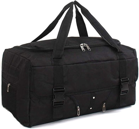 Canvas Duffel Bag 65cm Large Capacity – Waterproof 600D Utility Holdall with Zip & Mesh Pockets