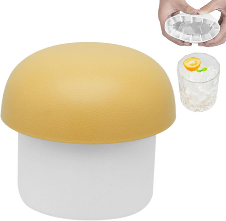 Small Silicone Ice Cube Tray With Lid, 60-Cube Easy Release Ice Cup Mold Yellow White