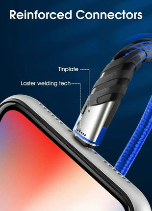 USB-A to Lightning Fast Charging & Data Sync Cable 1 m Braided Nylon 3.0