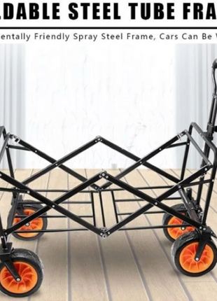 Collapsible Folding Wagon Cart 150L Capacity – Steel Frame, Oxford Cloth, Off-Road Wheels – Camouflage