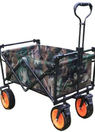 Collapsible Folding Wagon Cart 150L Capacity – Steel Frame, Oxford Cloth, Off-Road Wheels – Camouflage