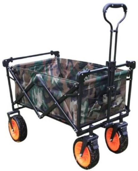 Collapsible Folding Wagon Cart 150L Capacity – Steel Frame, Oxford Cloth, Off-Road Wheels – Camouflage