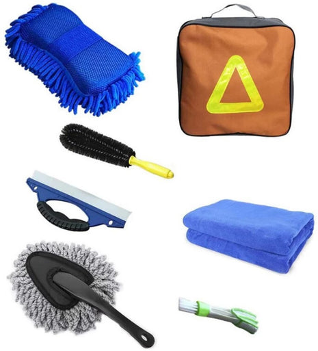 7-Piece Car Cleaning Kit – Microfibre Auto Detailing Set with Storage Bag