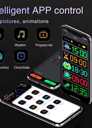 Flexible LED Matrix Panel 16x64 Pixels - Programmable, USB Powered, App Controlled