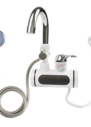Instant Electric Water Heater Faucet with Hand Shower, Digital Temperature Display, 220V, Anti-Leak Protection