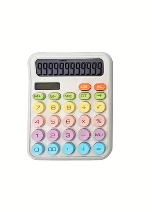 12-Digit Solar Calculator – Pastel Dopamine Design – Large Buttons – Classroom & Office Use