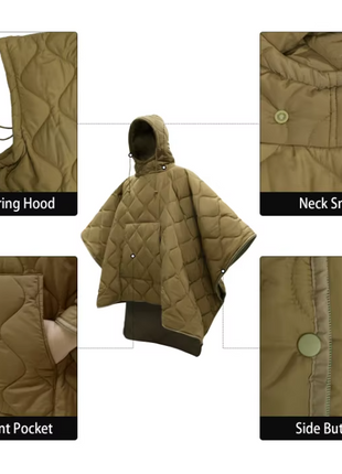 Wearable Sleeping Bag Poncho 150x200 cm – Polyester Hooded Cloak Blanket