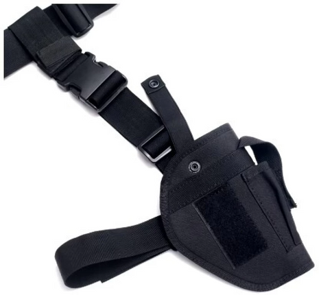 Tactical Drop Leg Holster Set 140cm Belt + Triple Mag Pouch + Right-Handed Pistol Holster – Black