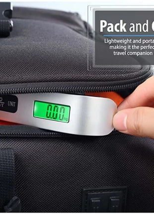 Digital Hanging Luggage Scale – 50kg Capacity LCD Screen, Tare, Unit Switch