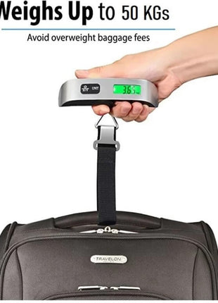 Digital Hanging Luggage Scale – 50kg Capacity LCD Screen, Tare, Unit Switch