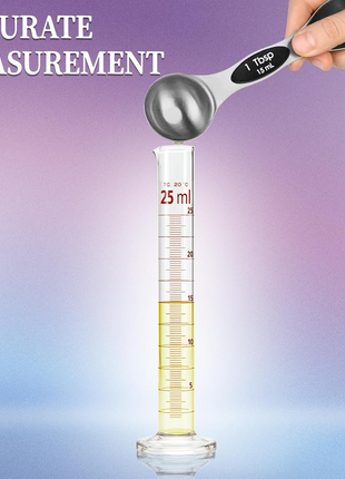 Magnetic Measuring Spoons Set 8-Piece Stainless Steel Dual-Sided Nesting with Leveler