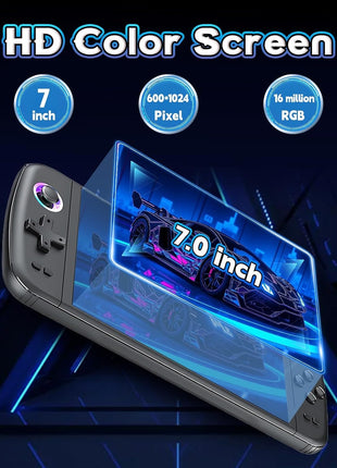 Retro Handheld Gaming Console 256 GB – 50 000+ Games, 7″ IPS, EmuELEC, 3000 mAh, Black