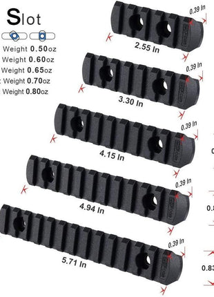 M-LOK Picatinny Rail Adapter Set – 5-Slot to 13-Slot – Lightweight Polymer – Fits Standard M-LOK Systems