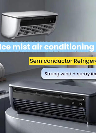Wireless Charging Wall‑Mounted Portable Air Conditioner Fan – USB‑C Rechargeable, 3 Speeds, 13°C Rapid Cooling, Remote Control