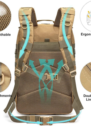 Tactical Backpack 40 L 1000D Polyester MOLLE Assault Pack