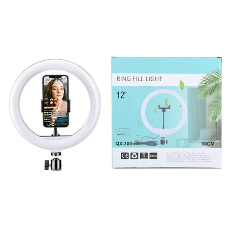 Ring Light Replacement 30cm with USB Power + Wired Remote – Adjustable Brightness & Color – Phone Holder