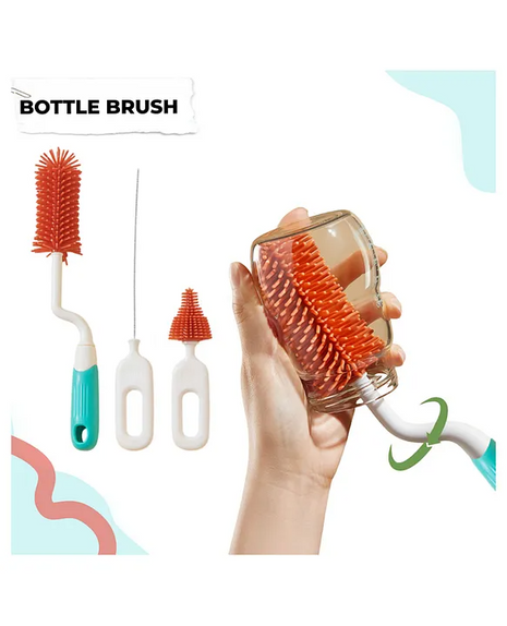 Baby Bottle Cleaner Set 3-Piece Silicone & PP Brush Kit