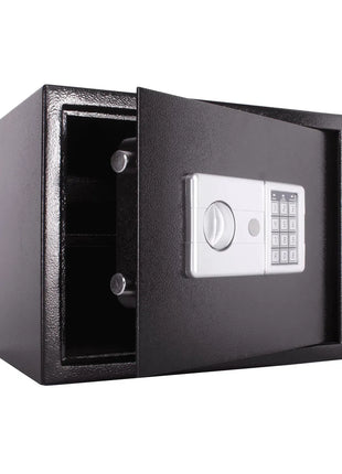 Small Safe Box with Drop Slot – Steel 12x8x8" – Digital Lock & Override Keys – Mountable