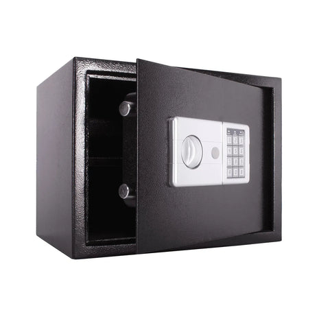 Small Safe Box with Drop Slot – Steel 12x8x8" – Digital Lock & Override Keys – Mountable