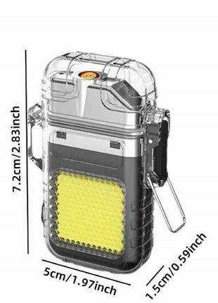 USB Rechargeable Dual Arc Plasma Flashlight Lighter – 2-in-1 Waterproof Windproof LED Light – ABS Plastic