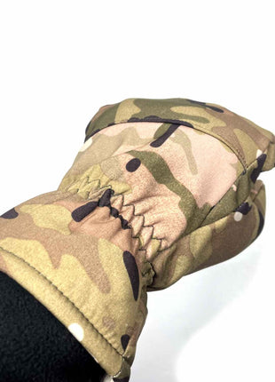 Finger Gloves – Winter Outdoor Waterproof Camouflage Multi‑Black – Thermal Gloves for Skiing, Riding & Cold Weather Activities Camo