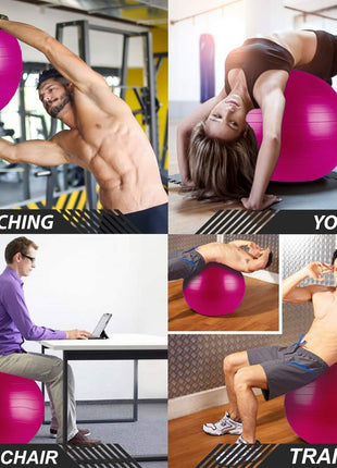 Anti-Burst Gym Body Ball  Non-Slip Exercise Ball for Yoga Pilates Core Balance Stability Training Home Workouts