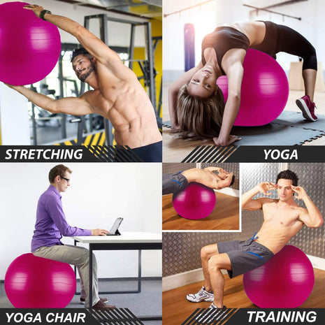 Anti-Burst Gym Body Ball  Non-Slip Exercise Ball for Yoga Pilates Core Balance Stability Training Home Workouts