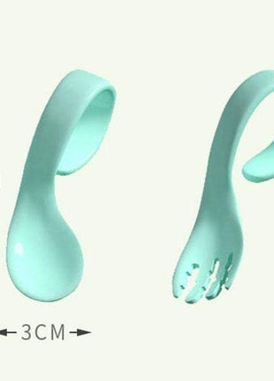 Baby Utensils Set 2-Piece – BPA-Free PP Self-Feeding Spoon and Fork – Easy Grip Curved Handle