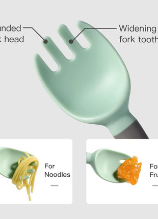 Silicone Baby Fork and Spoon Set – BPA-Free Food Grade Utensils