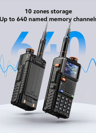 Baofeng UV-5RH PRO Walkie Talkie 10W GPS – Full Band 640 Channels Ham Radio – Black