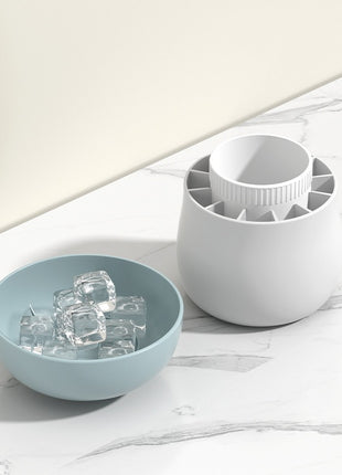 Small Silicone Ice Cube Tray With Lid, 60-Cube Easy Release Ice Cup Mold Blue White