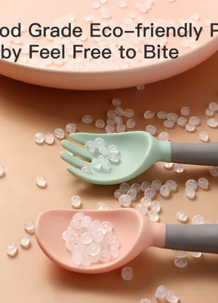 Silicone Baby Fork and Spoon Set – BPA-Free Food Grade Utensils