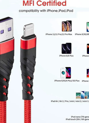 USB-A to Lightning Fast Charging & Data Sync Cable 1 m Braided Nylon 3.0