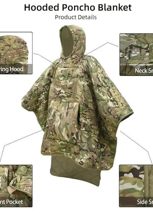 Wearable Sleeping Bag Poncho 150x200 cm – Polyester Hooded Cloak Blanket