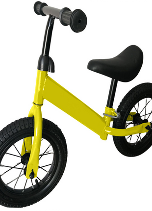 Kids Balance Bike 12 Inch Air Filled Rubber Tyres Steel Frame Lightweight 3kg Adjustable Saddle