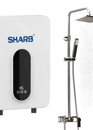 Instant Electric Water Heater 3000W Tankless Compact Unit – Wall-Mounted 110V Shower/Kitchen Use White