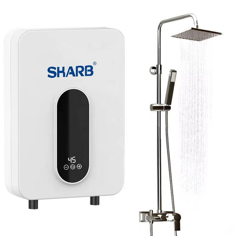 Instant Electric Water Heater 3000W Tankless Compact Unit – Wall-Mounted 110V Shower/Kitchen Use White